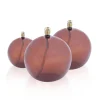 Set 3 lampes à huile sphère couleur cognac