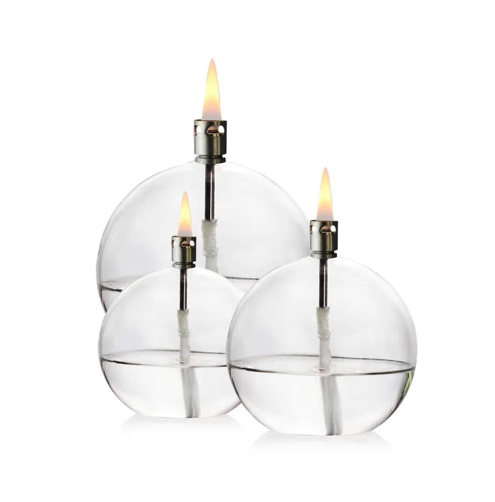 Set 3 lampes à huile sphère (pm – mm – gm) + paraffine x2