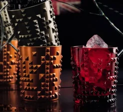 Set 2 Punk gobelets cristal rubis