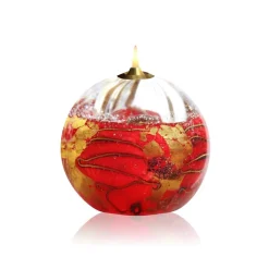 Set Lampe huile cristal rouge et or + paraffine X1