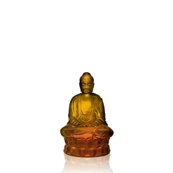Statuette petit bouddha ambre lalique