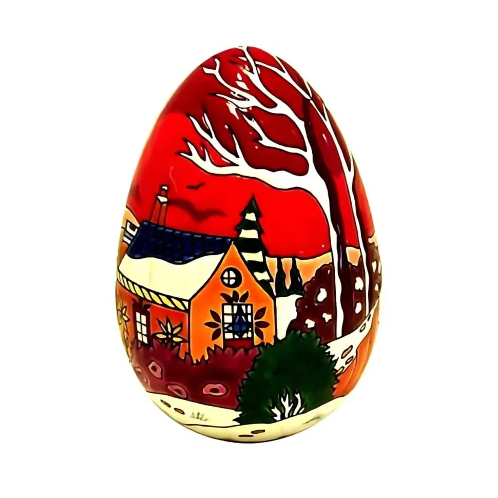 Œuf enneigé de Noël Émaux de Longwy