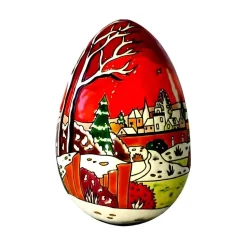 Œuf enneigé de Noël Émaux de Longwy