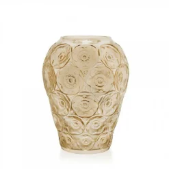 Vase anémones mm lustré or lalique