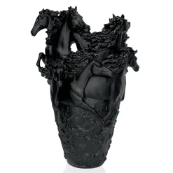 Vase cheval cavalcade noir Daum