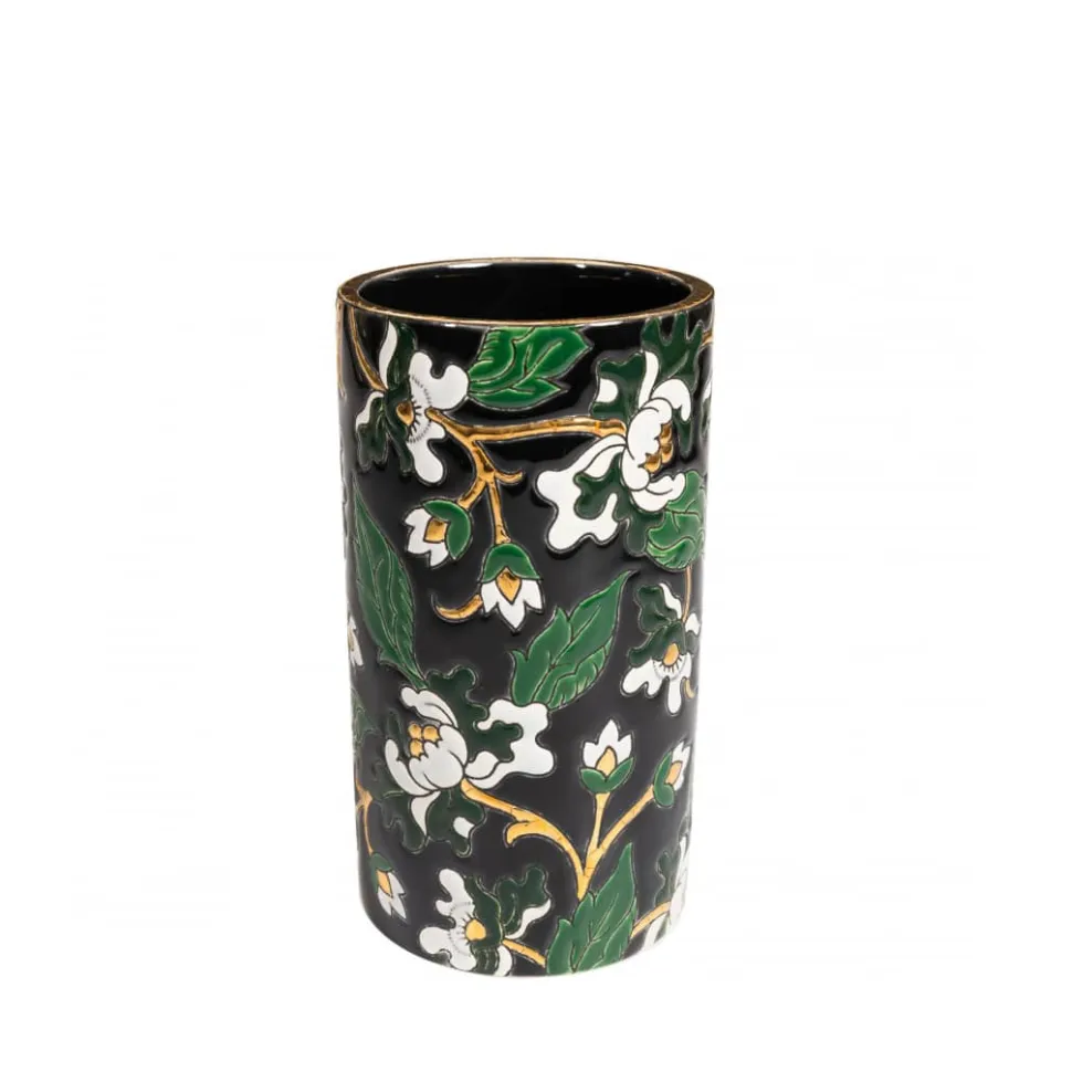 Vase cornet Héritage noir Émaux de Longwy