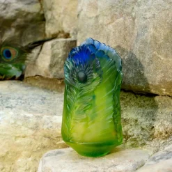 Vase fleur de paon exotique pm Daum