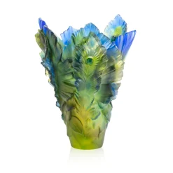 Vase fleur de paon exotique gm Daum