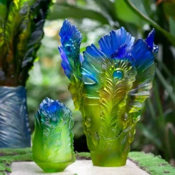 Vase fleur de paon exotique gm Daum