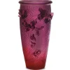 Vase haut jardin imaginaire magnum violet rouge Daum