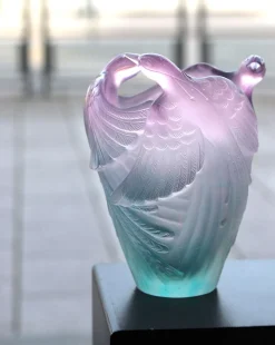 Vase oiseaux paradis daum