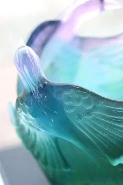 Vase oiseaux paradis daum