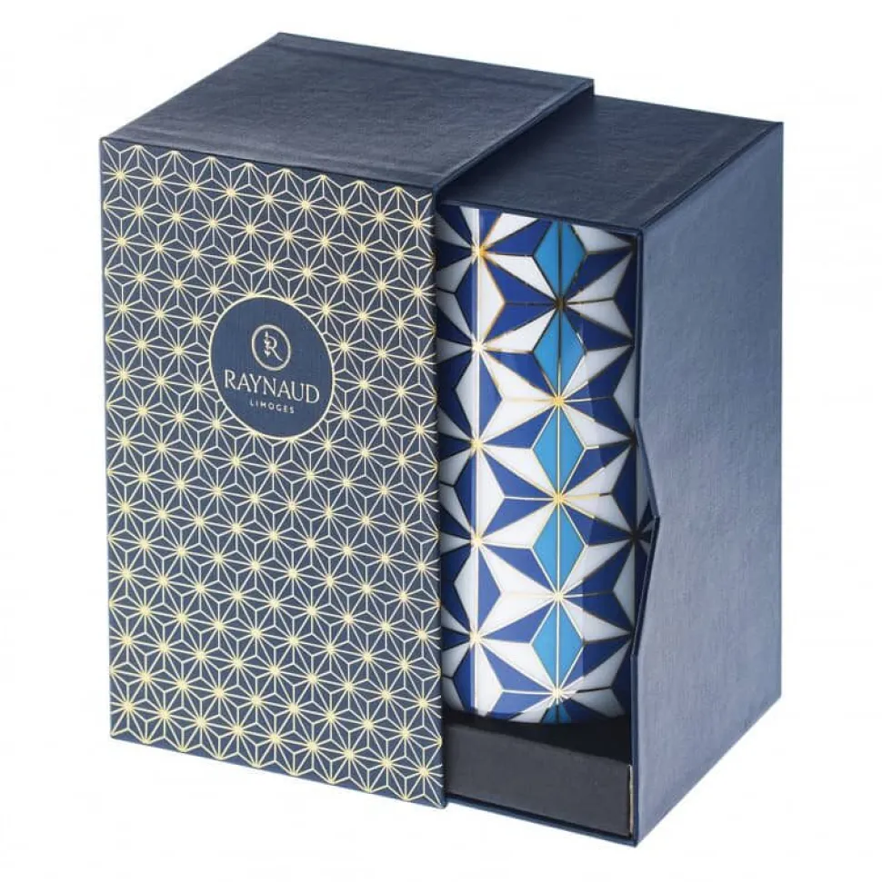 Vase porcelaine 20 cm Mosaic Medina bleu Raynaud