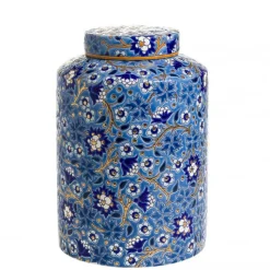 Vase pot à thé Héritage bleu Émaux de Longwy