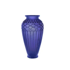 Vase rythmes bleu gm daum