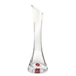 Vase soliflore cristal bulle rouge