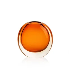 Vase Tao cristal contemporain orange