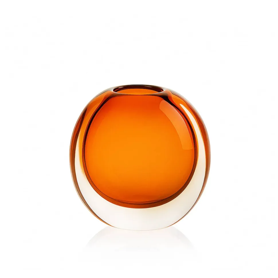 Vase Tao cristal contemporain orange