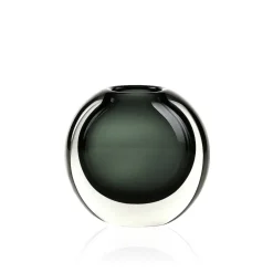 Vase Tao cristal contemporain gris fumé