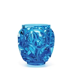 Vase tourbillons bleu clair 999 ex Lalique