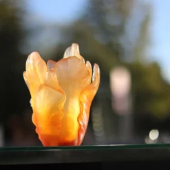 Vase tulipe ambre daum