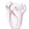 Vase tulipe poudré blanc daum