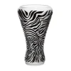 Vase Zèbre incolore émaillé noir 28 ex Lalique