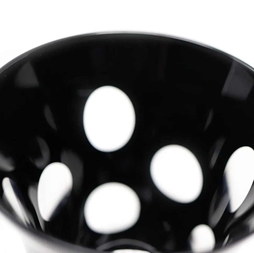 Verre vin cristal noir pastille